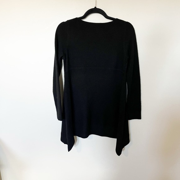 Charter club cashmere black sweater shark bite hem women’s xs - Picture 2 of 10